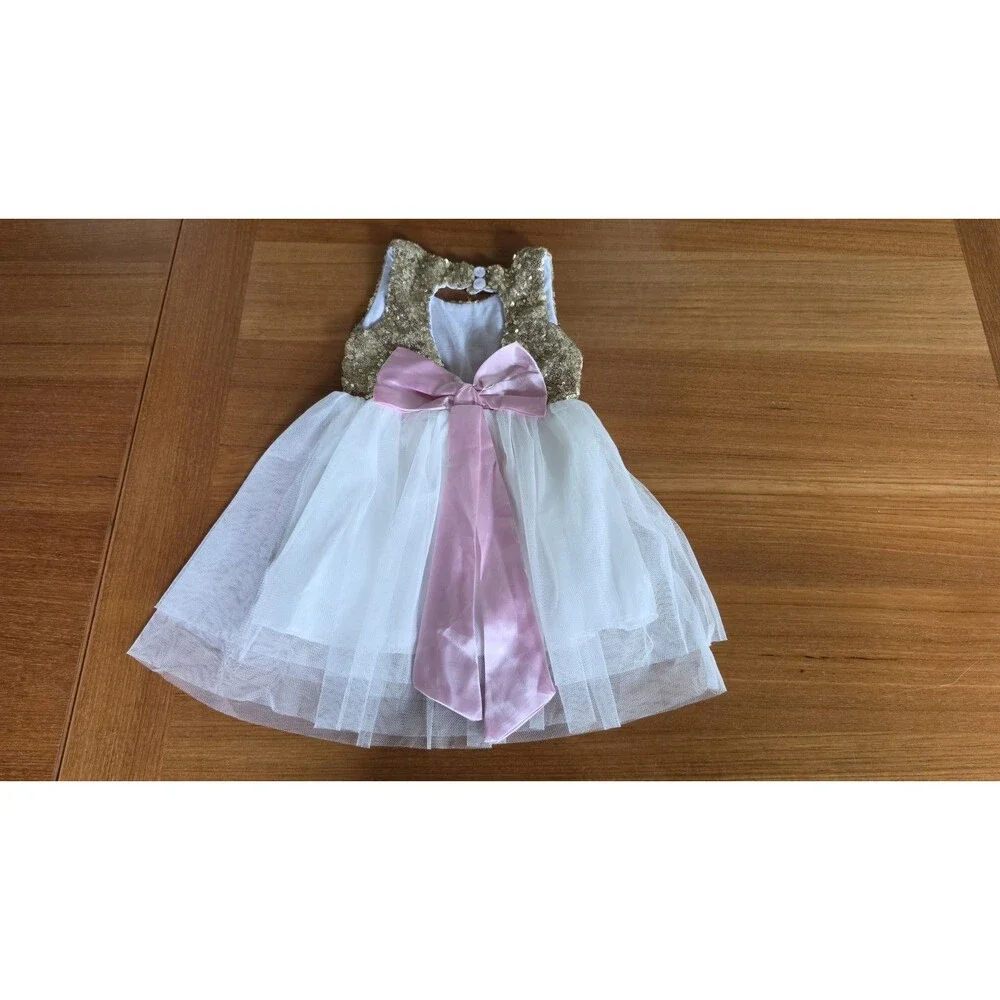 Toddler Gold Sequin Tutu Dress READ Description
